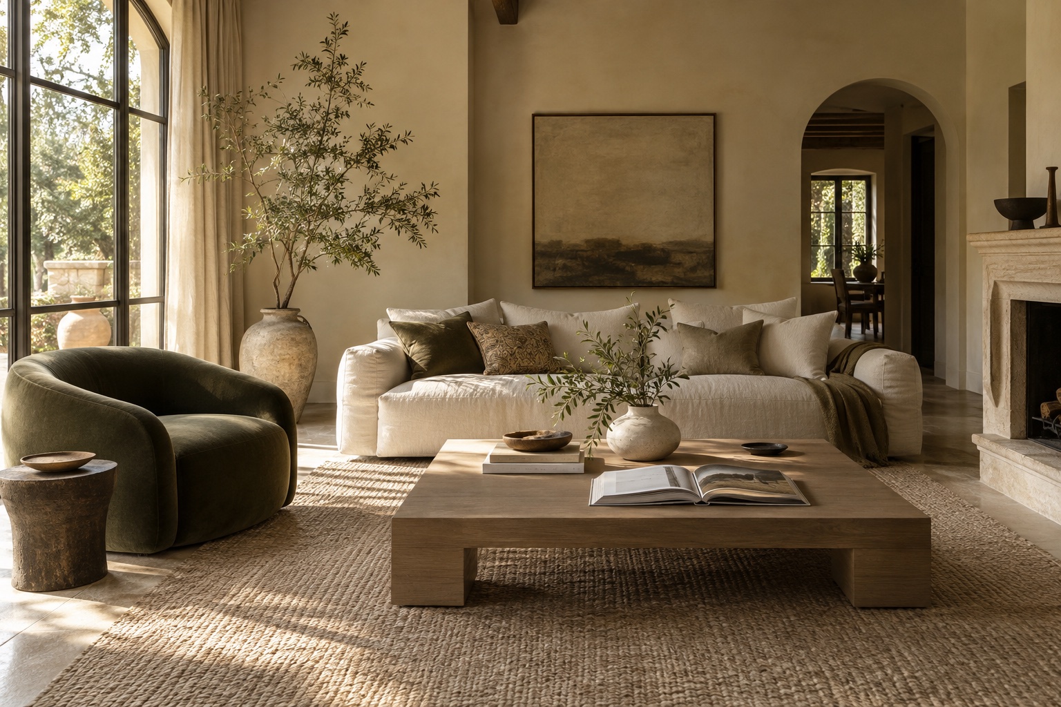 Editorial interior inspiration with natural light and a relaxed seating area; objects shown are not catalogue products.